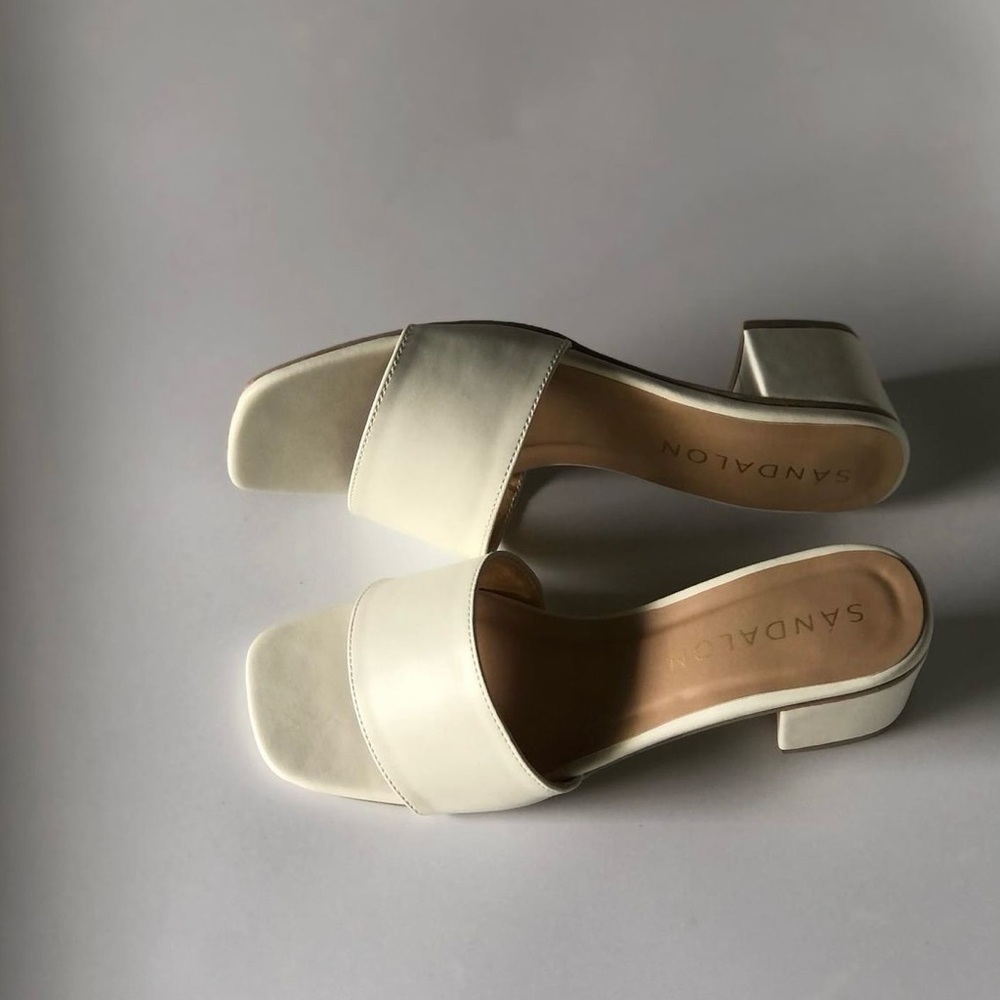 Billini low block white heel